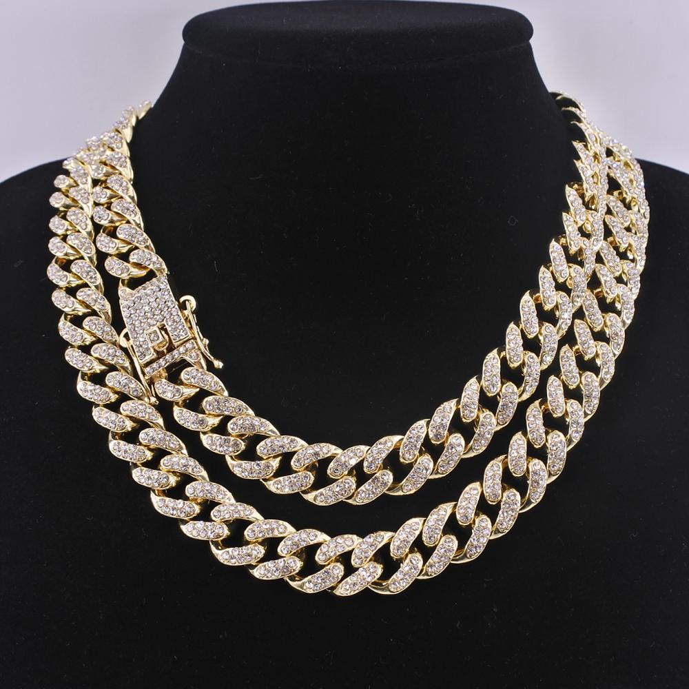 Heavy men’s hip hop miami cuban link chain iced out bling rapper curb ...