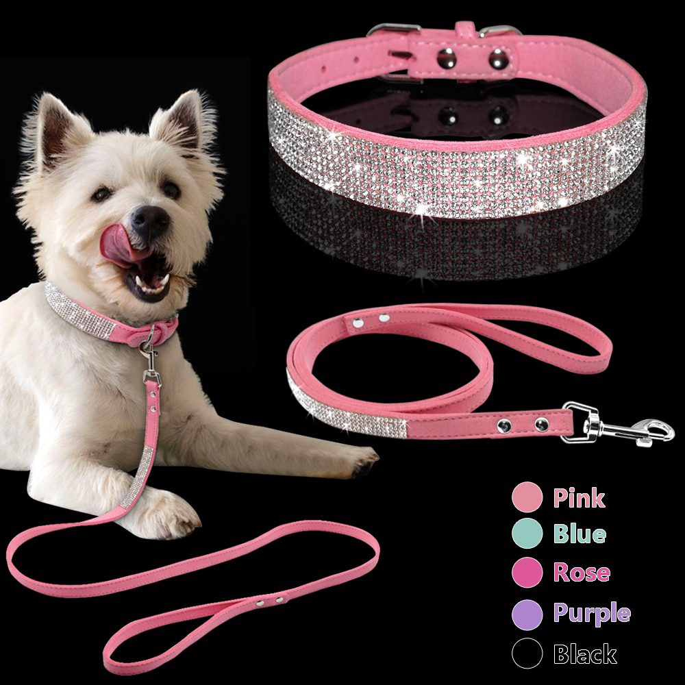 Pink Peony Comfort Suede Collar: dog collars